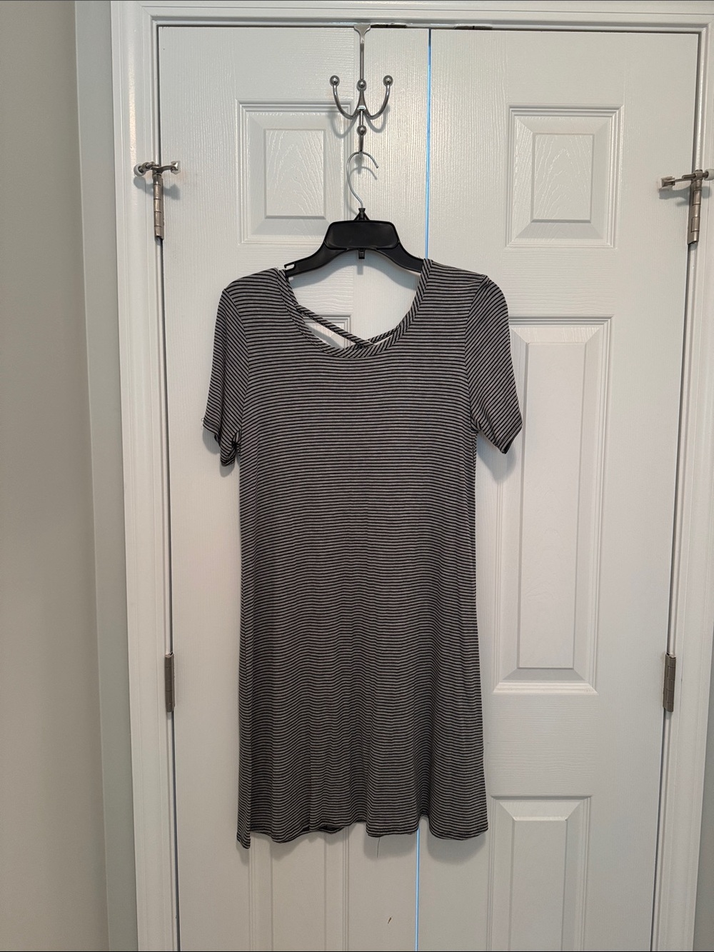 Olivia Rae Black and White Striped Short Sleeve Dress